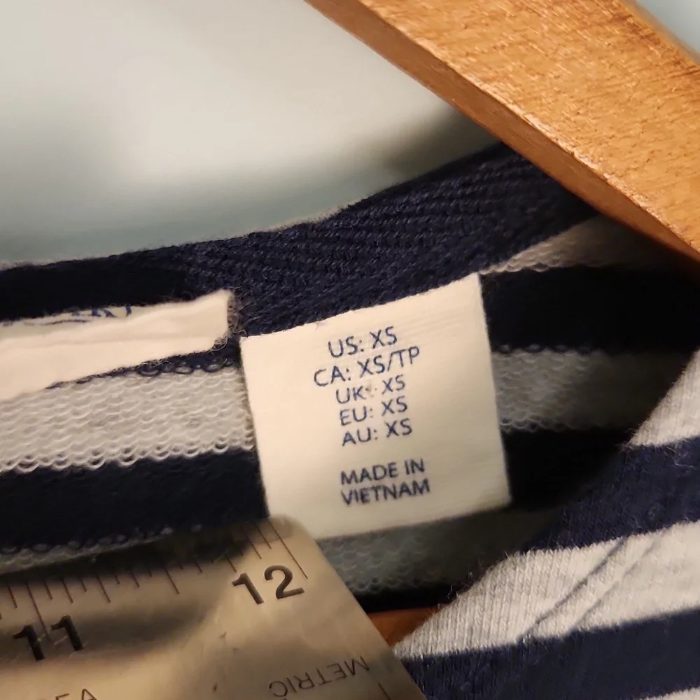 British Khaki Navy & Gray Striped T-Shirt Mini Dress – Size XS - Picture 4 of 11